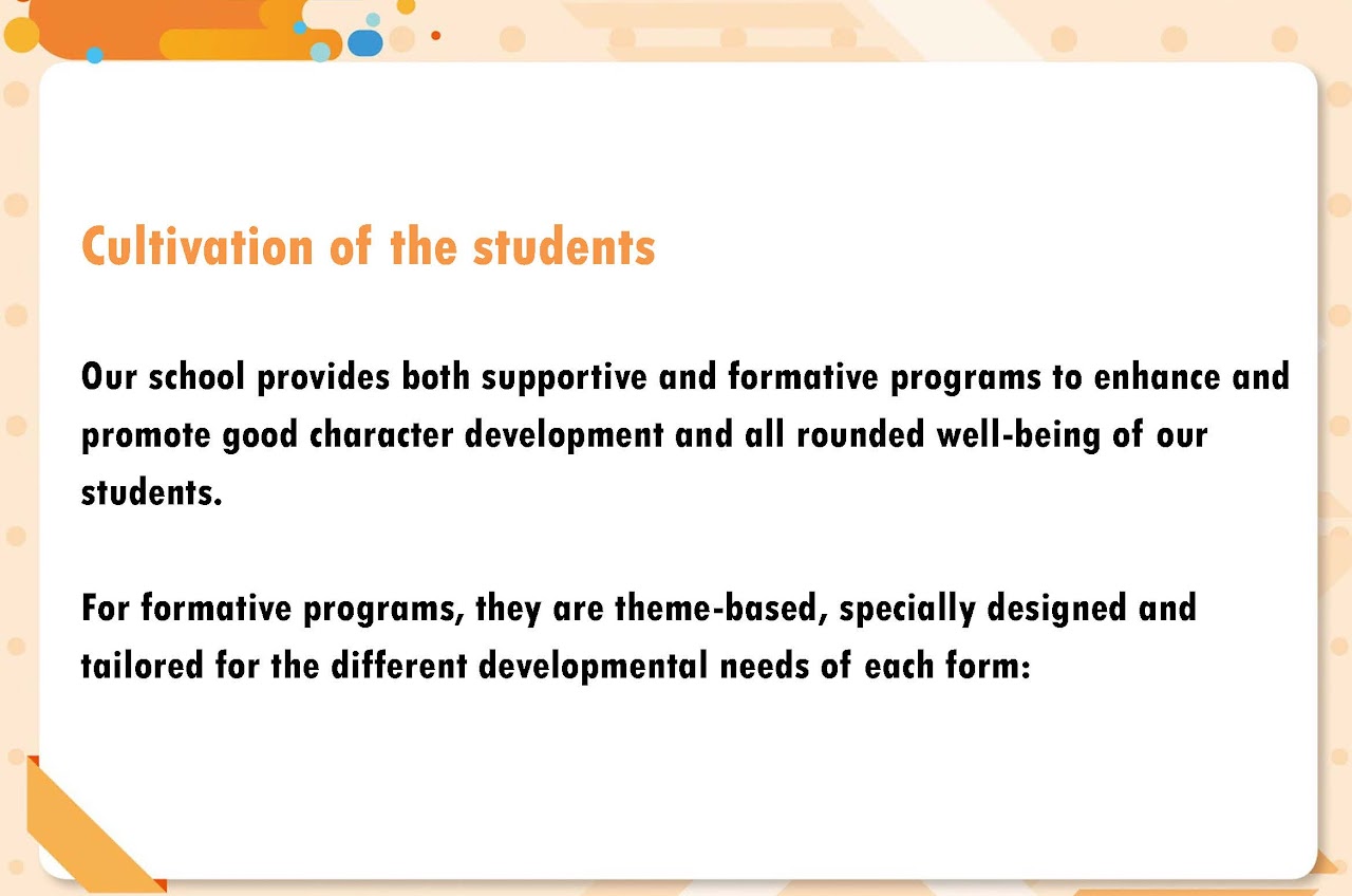 Student Formation | DMHC Siu Ming Catholic Secondary School